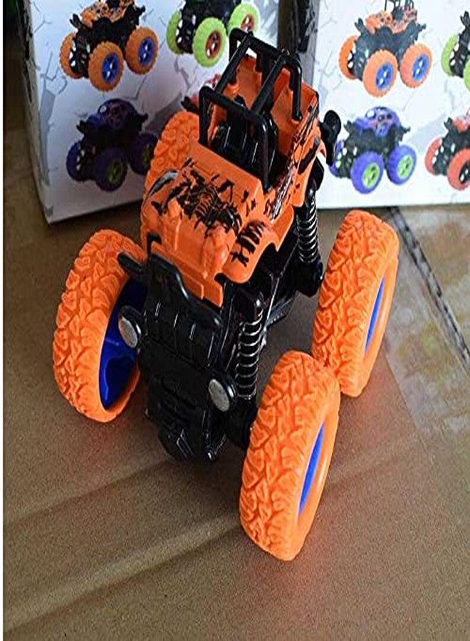 PULSBERY سيارات شاحنات الوحش من بولسبري رباعية الدفع، سيارات ألعاب تعمل بالاحتكاك، متعددة الألوان (برتقالي) - Image 4